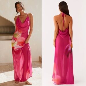 Peppermayo NWT Fantasy Maxi Dress Pink Tropical Sz 10